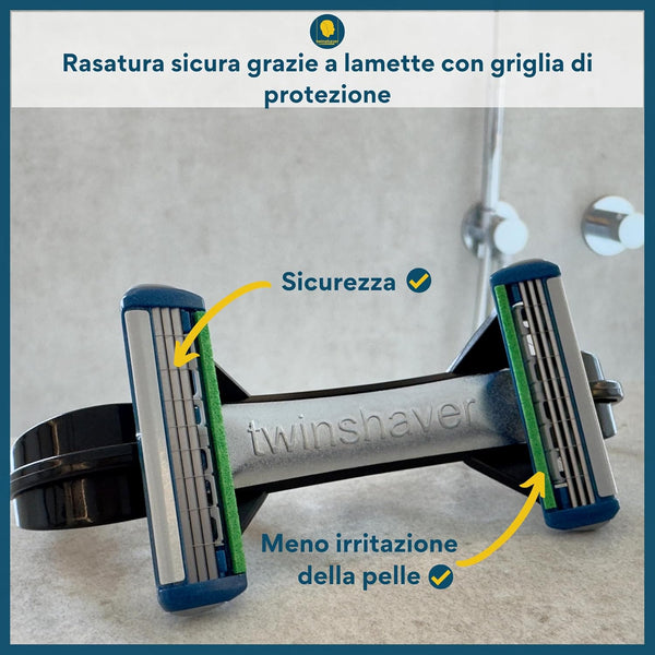 Rasoio per La Testa + 4 Lame Di Ricambio, Protezione Tagli & 80% Tempo Di Rasatura in Meno, Rasoio per Corpo E Testa, Rasatura Bagnata 0Mm Uomini E Donne (Nero)